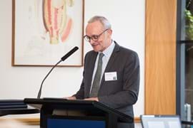 Corporate Event Photography | Melbourne Photography | Close up of business man talking on podium