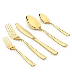 Product Furniture Photography | Melbourne Photography | Angled gold cutlery set on white background