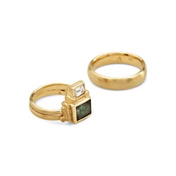 Product Jewellery Photography | Melbourne Photography | Jade and diamond gold rings on white background