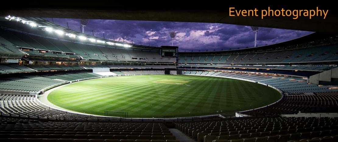 Event Photography | Melbourne Photography | Landscape image of AFL stadium and grounds with night sky in background